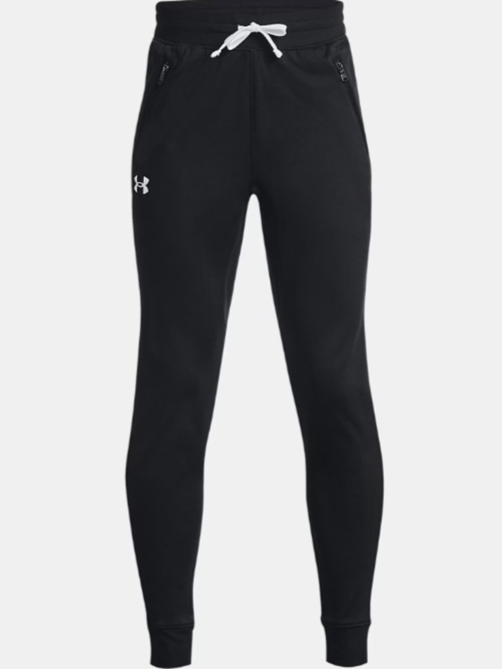 Under Armour Kids Black Athletic Jogger Pants with White Logo
